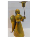 Vintage Brass Angel Candle Holder - 8"