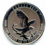 2015 $2 Canada 1/2 oz Bald Eagle .9999 Fine