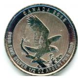 2015 $2 Canada 1/2 oz Bald Eagle .9999 Fine