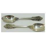 Two Wallace Sterling Ornate Spoons - 69.00 grams