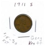 1911-S Wheat Cent