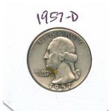 1957-D Washington Silver Quarter