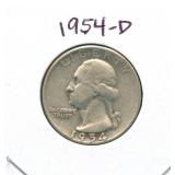 1954-D Washington Silver Quarter