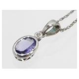 Amethyst Sterling Silver Pendant Necklace