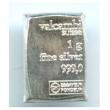 Valcambi Suisse 1 gram .999 Fine Silver Bar