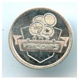 One Gram Silver Round - ï¿½VIPCoinsï¿½, .999 Fine