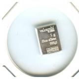 Valcambi Suisse 1 gram .999 Fine Silver Bar