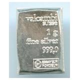 Valcambi Suisse 1 gram .999 Fine Silver Bar