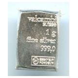 Valcambi Suisse 1 gram .999 Fine Silver Bar