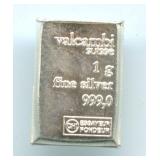 Valcambi Suisse 1 gram .999 Fine Silver Bar
