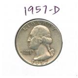 1957-D Washington Silver Quarter