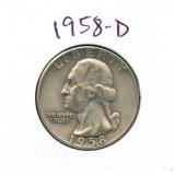 1958-D Washington Silver Quarter