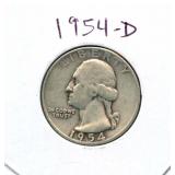 1954-D Washington Silver Quarter
