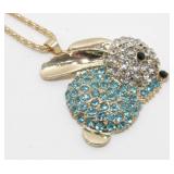 Betsey Johnson Rabbit Bunny Rhinestone Pendant