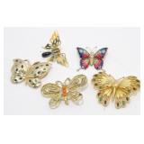 Vintage Butterfly Brooch Pin Lot