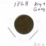 1868 Indian Head Penny