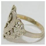 Vintage Sterling Silver Open Work Diamond Cut