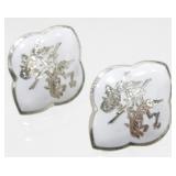 Vintage Siam Sterling Silver Enamel Earrings