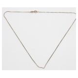 Gold Sterling Silver Box Chain Necklace - Italy,