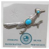 Sterling Silver Road Runner Pin - 8.5 grams Total