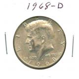 1968-D Kennedy Half Dollar - 40% Silver