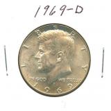 1969-D Kennedy Half Dollar - 40% Silver
