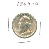 1964-D Washington Silver Quarter