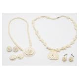 Carved Jewelry including 2 Necklaces with