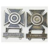 2 Sets of Sterling Silver Sharpshooters Pin