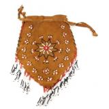 Leather Beaded Pouch
