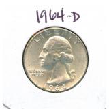 1964-D Washington Silver Quarter