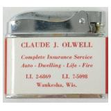 NOS Claude J Olwell Waukesha Lighter