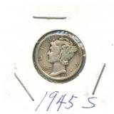 1945-S Mercury Silver Dime