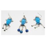 Sterling Silver Earrings and Pendant - 14.15