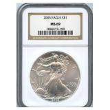 2003 U.S. Silver Eagle - NGC MS 69