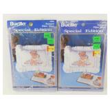 Set of 2 Pillow Sham "Diaper Bear" Bucilla Cross