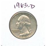 1963-D Washington Silver Quarter