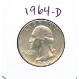 1964-D Washington Silver Quarter