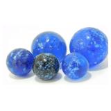 5 Blue Mica Marbles