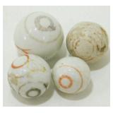Group of 4 Decorated Chinas Marbles