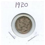 1920 Mercury Silver Dime