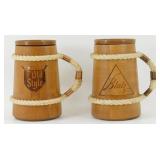 2 Vintage Wood Steins - Blatz & Old Style