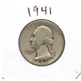 1941 Washington Silver Quarter