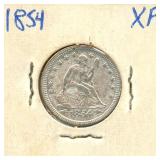 1854 Seated Liberty Silver Quarter - Arrows at