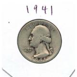 1941 Washington Silver Quarter