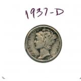 1937-D Mercury Silver Dime