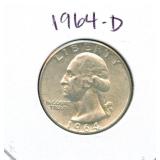 1964-D Washington Silver Quarter