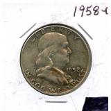 1958-D Franklin Silver Half Dollar