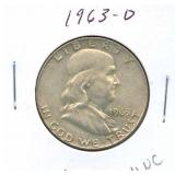 1963-D Franklin Silver Half Dollar