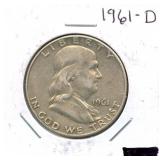 1961-D Franklin Silver Half Dollar